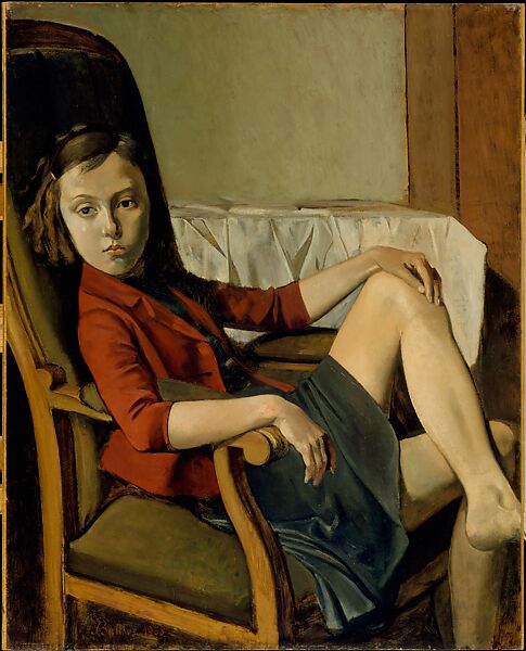 Thérèse, Balthus (Balthasar Klossowski)  French, Oil on cardboard mounted on wood