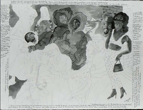 Matthew Henson and The Quest for The North Pole, Robert Colescott (American, Oakland, California 1925–2009 Tucson, Arizona), Watercolor and graphite on paper 
