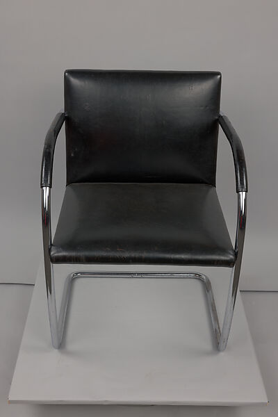 "BRNO" Armchair, Ludwig Mies van der Rohe (American (born Germany), Aachen 1886–1969 Chicago, Illinois), Chromed steel and bicast leather 