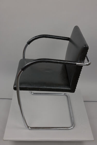"BRNO" Armchair, Ludwig Mies van der Rohe (American (born Germany), Aachen 1886–1969 Chicago, Illinois), Chromed steel and bicast leather