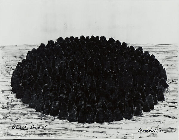 Black Dome, David Nash (British, born 1945), Charcoal on paper, mounted on canvas 