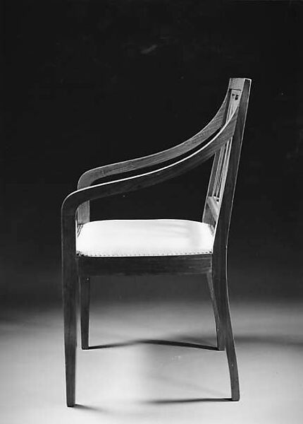 Armchair, Bruno Paul (German, Seifhennersdorf 1874–1968 Berlin), Beech, West Indian satinwood, rosewood, fruitwood, mother-of-pearl 