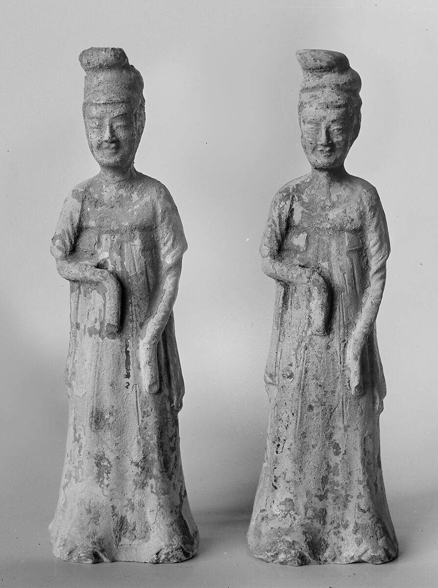 Female attendant, Earthenware, China 