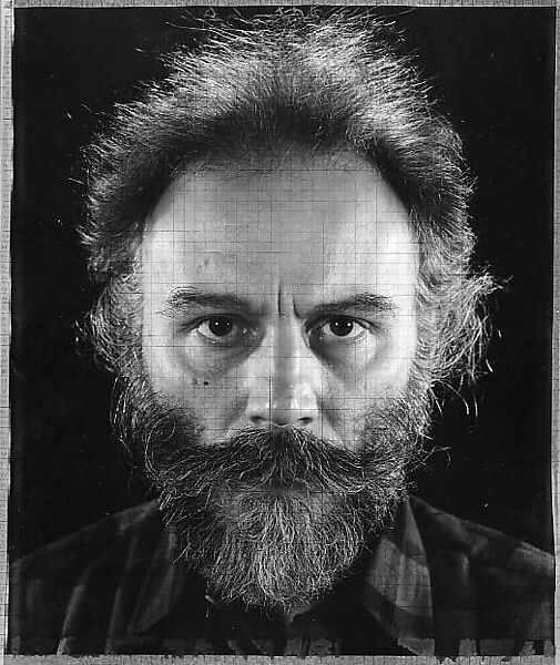 Study for "Lucas", Chuck Close (American, Monroe, Washington, 1940–2021 Oceanside, New York), Photograph, and graphite and tape pasted on cardboard 