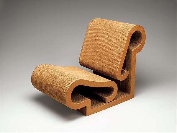 "Contour" Chair, Frank Gehry (American (born Canada), born 1929), Corrugated cardboard, Masonite 