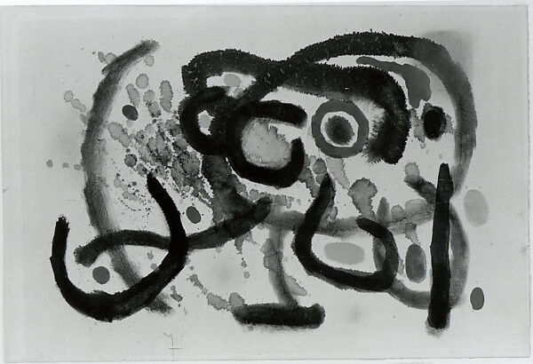 Untitled, Joan Miró (Spanish, Barcelona 1893–1983 Palma de Mallorca), Brush and black ink, ink wash, opaque watercolor, and watercolor on paper 