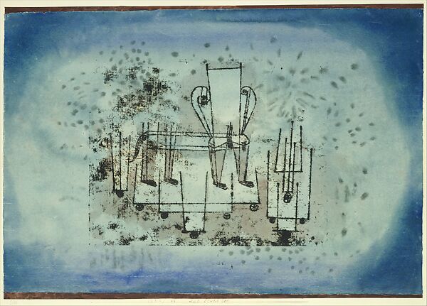 The Chair-Animal, Paul Klee (German (born Switzerland), Münchenbuchsee 1879–1940 Muralto-Locarno), Watercolor and transferred printing ink on paper, bordered with gouache, mounted on cardboard 