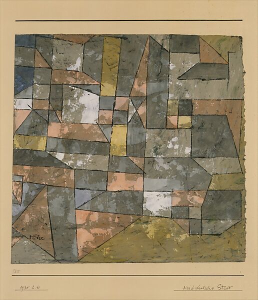 North German City, Paul Klee (German (born Switzerland), Münchenbuchsee 1879–1940 Muralto-Locarno), Gouache and watercolor on gesso on paper mounted on cardboard 