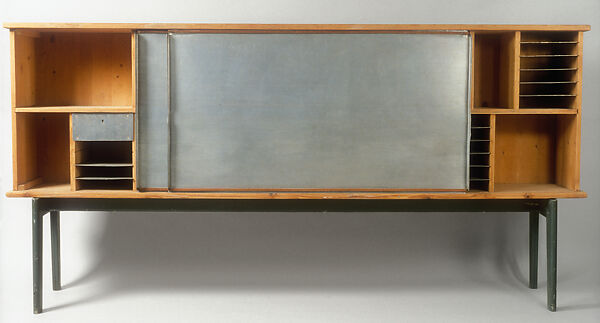 Cabinet on Base, Charlotte Perriand (French, Paris 1903–1999 Paris), Aluminum, pine and walnut 