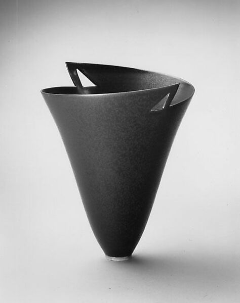 "Cold Rolled Steel / Double Triangles" Vase, Elsa Rady (American, New York 1943–2011 Culver City, California), Porcelain 