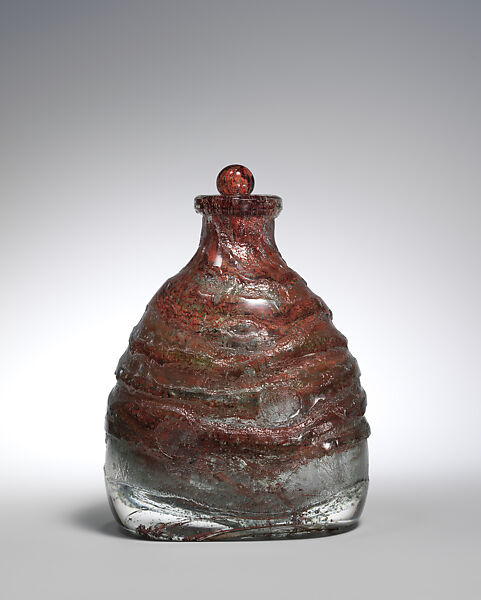 Bottle with stopper, Maurice Marinot (French, Troyes 1882–1960 Troyes), Glass 