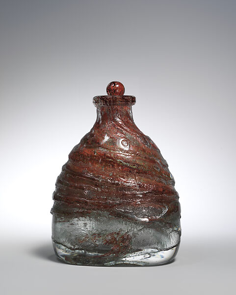 Bottle with stopper, Maurice Marinot (French, Troyes 1882–1960 Troyes), Glass