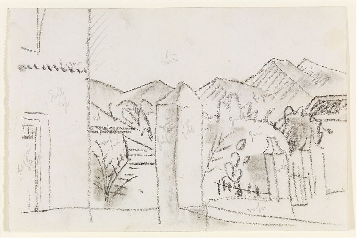 Tunisian View, August Macke  German, Chalk on paper