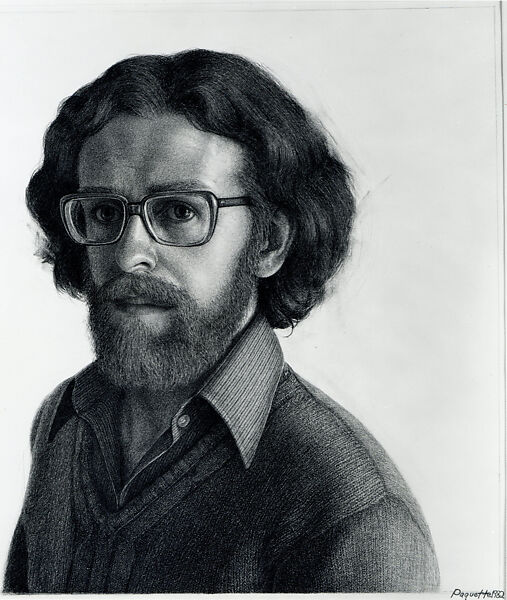 Self-Portrait, Gregory Paquette (American, born 1947), Charcoal and conté crayon on paper 