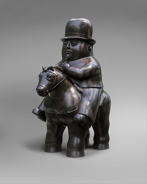 Man on Horseback, Fernando Botero (Colombian, born Medellín, 1932), Bronze 