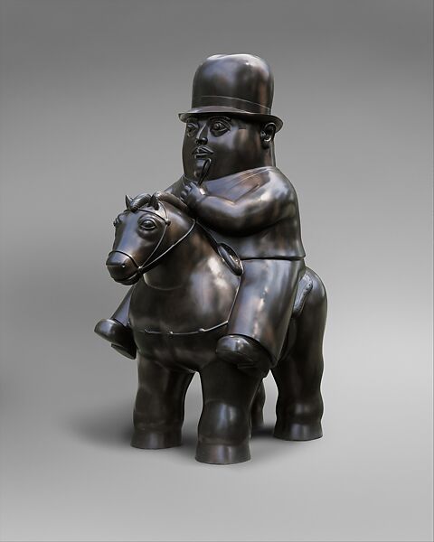 Man on Horseback, Fernando Botero (Colombian, Medellín 1932–2023 Monaco), Bronze 