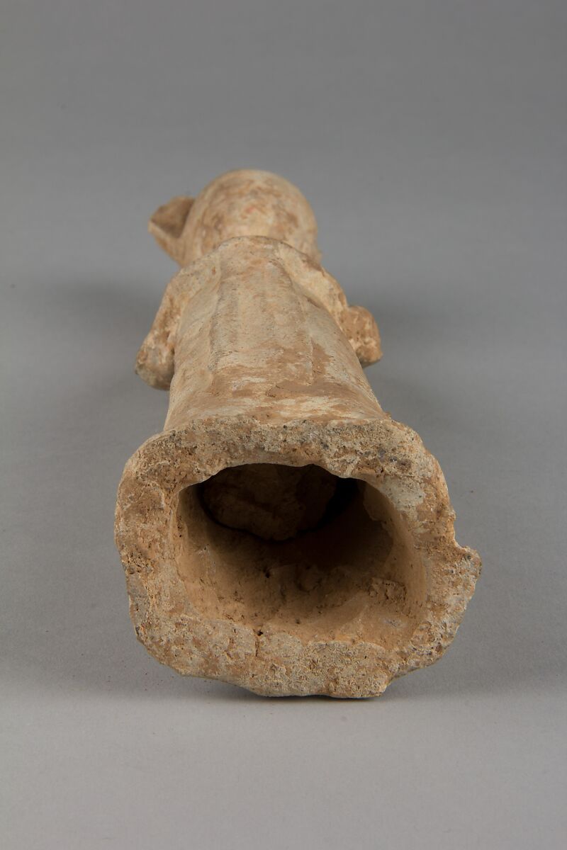 Figure of a standing woman, Earthenware with pigments, China