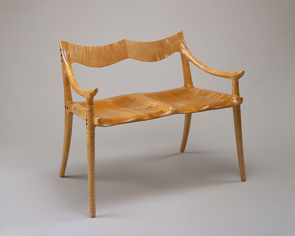 Settee #3/87, Sam Maloof (American, Chino, California 1916–2009 Alta Loma, California), Maple, Ebony 