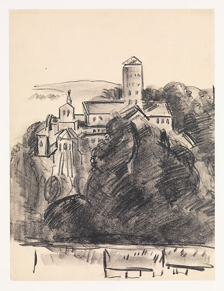 The Cloisters, Marsden Hartley (American, Lewiston, Maine 1877–1943 Ellsworth, Maine), Crayon on paper 