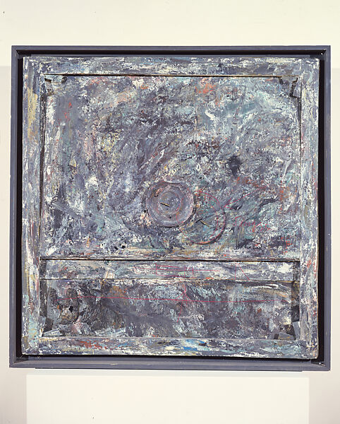 Triptych, Yuri Kuper (British, born Moscow, 1940), Oil, wood, glass, pen nibs, and ceramic plate on canvas