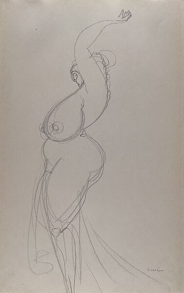 Standing Nude, Gaston Lachaise (American (born France) 1882–1935), Graphite on paper 