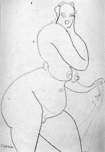 Standing Nude, Gaston Lachaise (American (born France) 1882–1935), Graphite on paper 