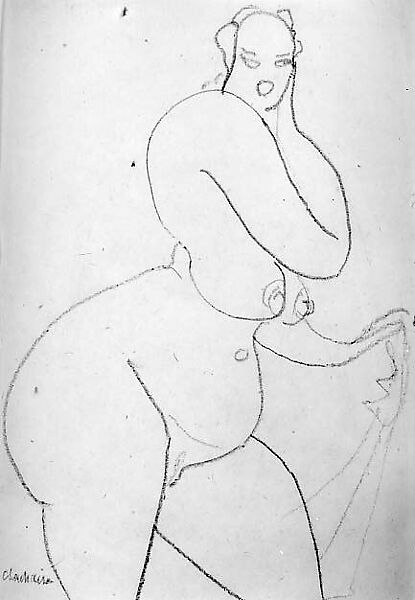 Standing Nude, Gaston Lachaise (American (born France) Paris 1882–1935 New York), Graphite on paper 