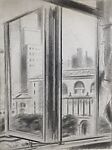 Bryant Park, New York Public Library, Edwin Dickinson  American, Graphite and charcoal on paper