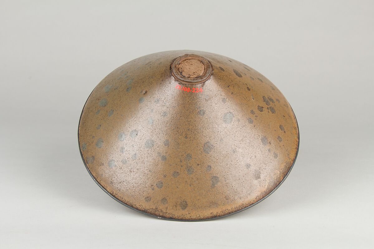 Bowl, Light buff clay with brown glaze and metal rim (Jian-type ware), China