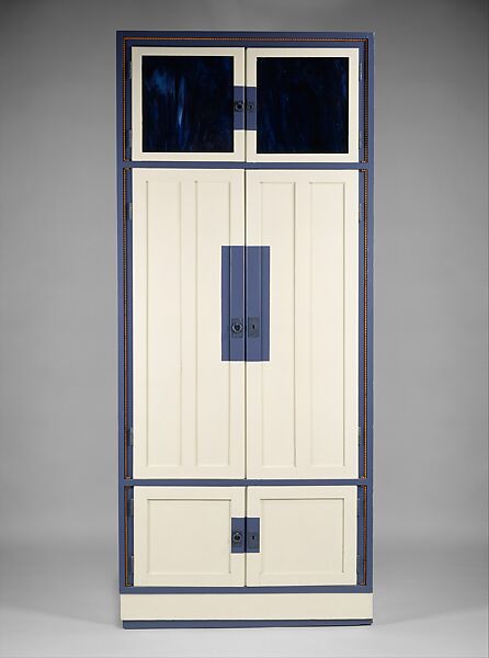 Cabinet, Koloman Moser (Austrian, Vienna 1868–1918 Vienna), Wood, glass, pewter, paint 