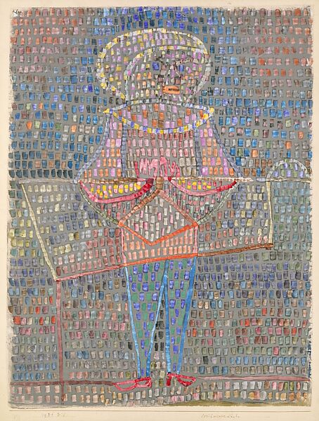 Boy in Fancy Dress, Paul Klee (German (born Switzerland), Münchenbuchsee 1879–1940 Muralto-Locarno), Watercolor and gouache on paper mounted on cardboard 