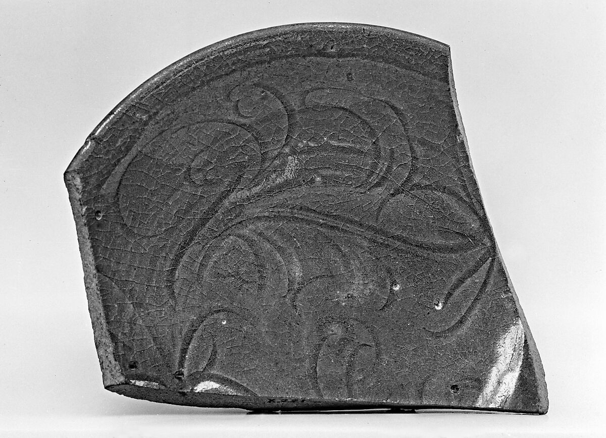 Fragment of a Bowl, Stoneware with incised design under celadon glaze (Northern celadon ware), China 