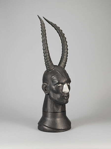 Cob II, Nancy Grossman (American, born 1940), Wood, leather, painted horn, lacquer, and lead