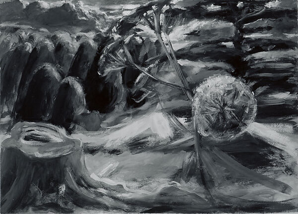 Night Intruder, Stephen Barclay (British, born Ayrshire, 1961), Matt and glossy opaque paint on paper 