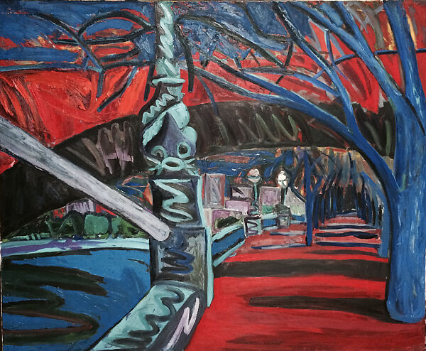 Spring Southbank, Lucy Jones (British, born London, 1955), Oil on canvas 