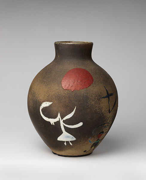 Vase, Joan Miró (Spanish, Barcelona 1893–1983 Palma de Mallorca), Painted earthenware 