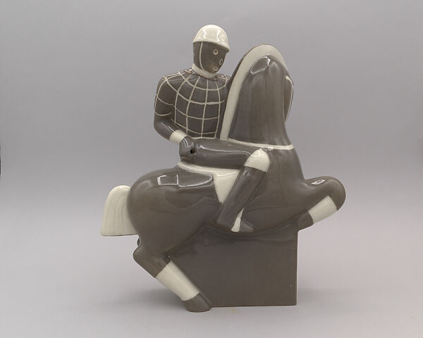 Polo player & mallet, Waylande Gregory (American, Baxter Springs, Kansas 1905–1971 Warren Township, New Jersey), Glazed ceramic 