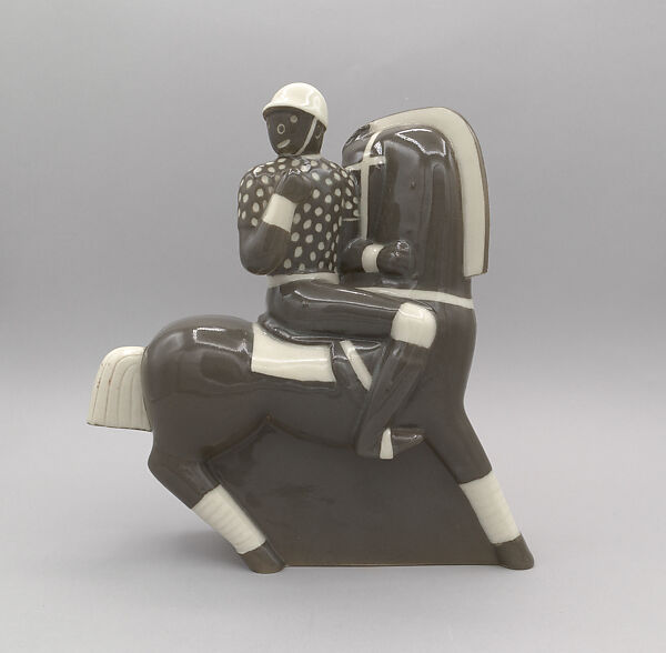 Polo player & mallet, Waylande Gregory (American, Baxter Springs, Kansas 1905–1971 Warren Township, New Jersey), Glazed ceramic 