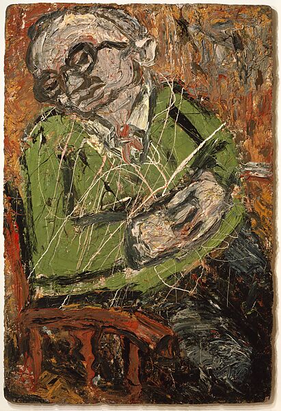 Portrait of Chaim, Number 1, Leon Kossoff (British, Islington 1926–2019 London), Oil on Masonite 