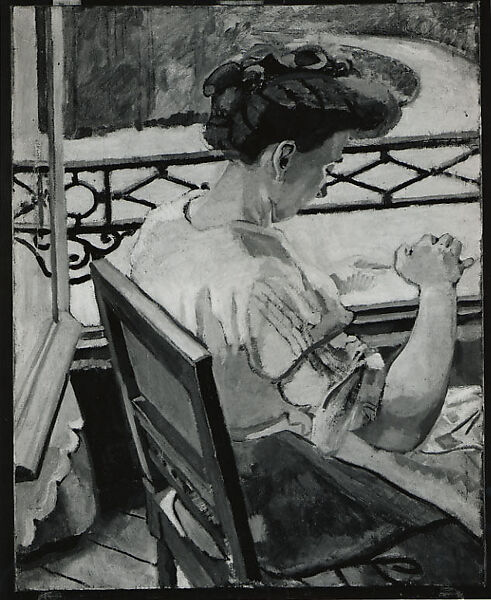 Helene Embroidering at the Window, Maurice Marinot (French, Troyes 1882–1960 Troyes), Oil on canvas 