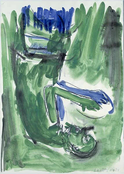 Untitled, Georg Baselitz (German, born Deutschbaselitz, Saxony, 1938), Opaque watercolor and charcoal on paper 