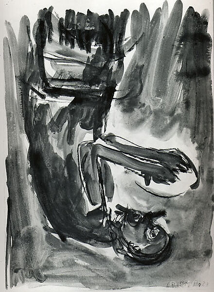 Untitled, Georg Baselitz (German, born Deutschbaselitz, Saxony, 1938), Opaque watercolor and charcoal on paper