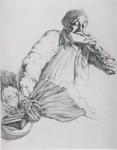 Locked Jaw, Jack Beal (American, Richmond, Virginia 1931–2013 Oneonta, New York), Conté crayon on paper 