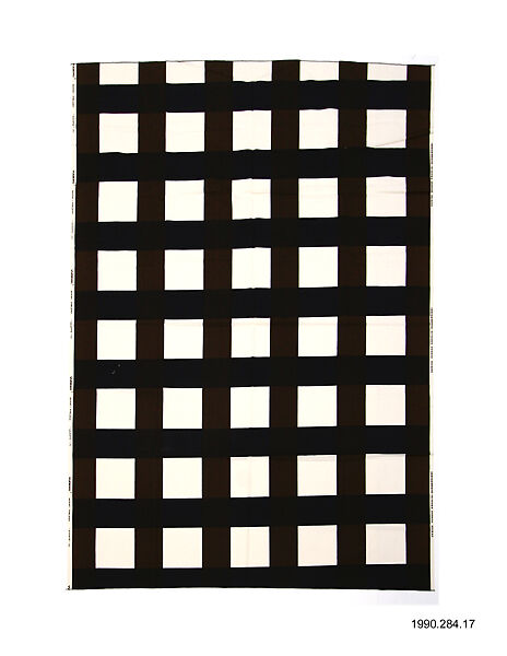 "Sääntö" Textile Sample, Vuokko Eskolin-Nurmesniemi (Finnish, born 1930), Cotton 