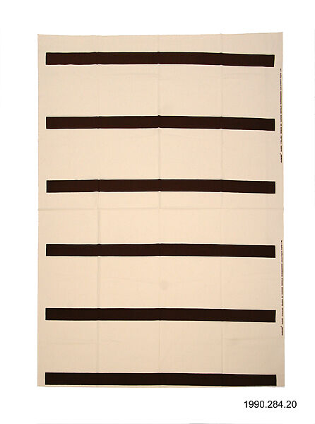 "Arkkitehti-Raita" Textile Sample, Vuokko Eskolin-Nurmesniemi (Finnish, born 1930), Cotton 
