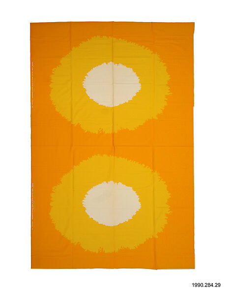 "Aurinko" Textile Sample, Vuokko Eskolin-Nurmesniemi (Finnish, born 1930), Cotton 