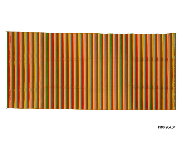 "Tasaraita" Textile Sample, Vuokko Eskolin-Nurmesniemi (Finnish, born 1930), Cotton 