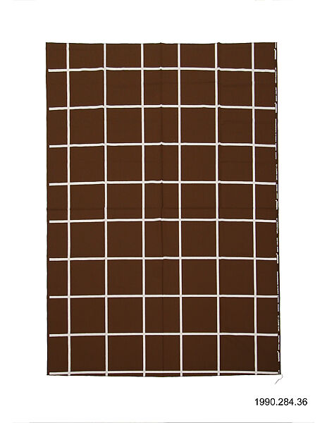 "Jätti-Ruutu" Textile Sample, Vuokko Eskolin-Nurmesniemi (Finnish, born 1930), Cotton 