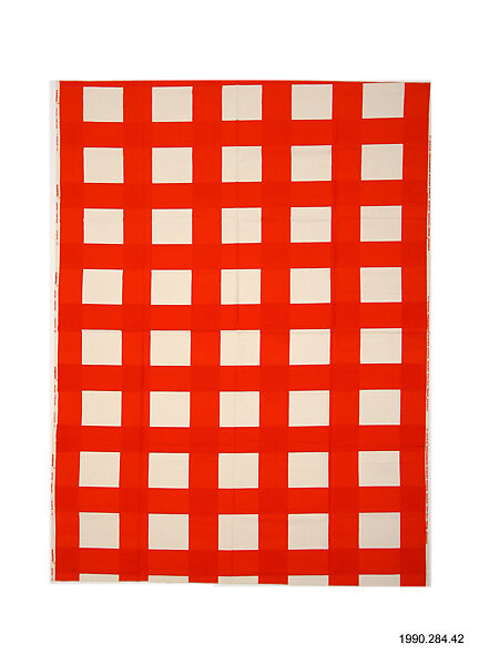 "Säänto" Textile Sample, Vuokko Eskolin-Nurmesniemi (Finnish, born 1930), Cotton 
