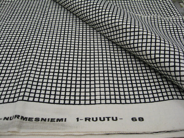 "1-Ruutu" Textile Sample, Vuokko Eskolin-Nurmesniemi (Finnish, 1930–2026), Cotton